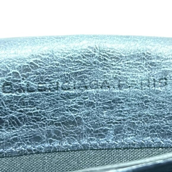 Auth BALENCIAGA Giantmoney 233599 Dark Navy Leather - Long Wallet - Picture 10 of 10